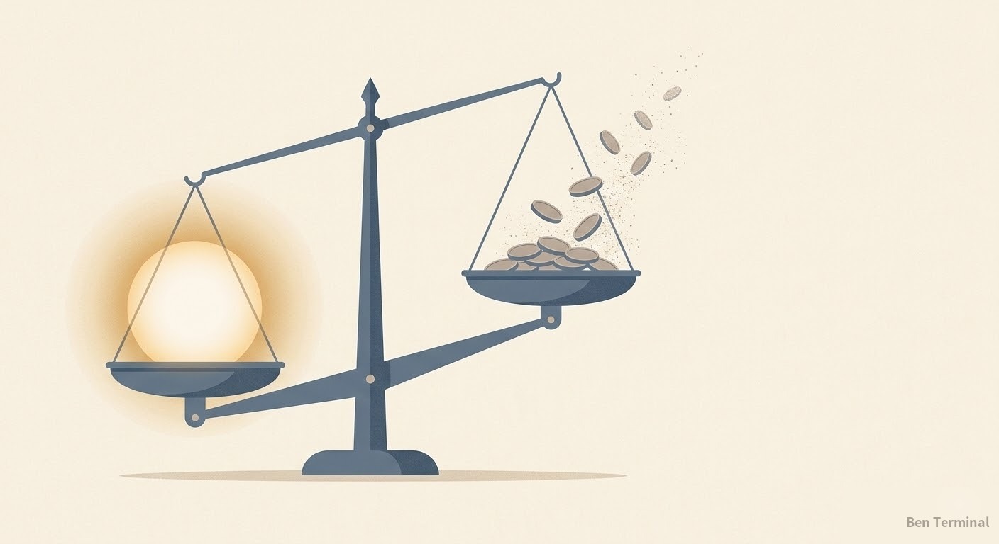 天秤兩端：發光的智能遠重於消散的硬幣